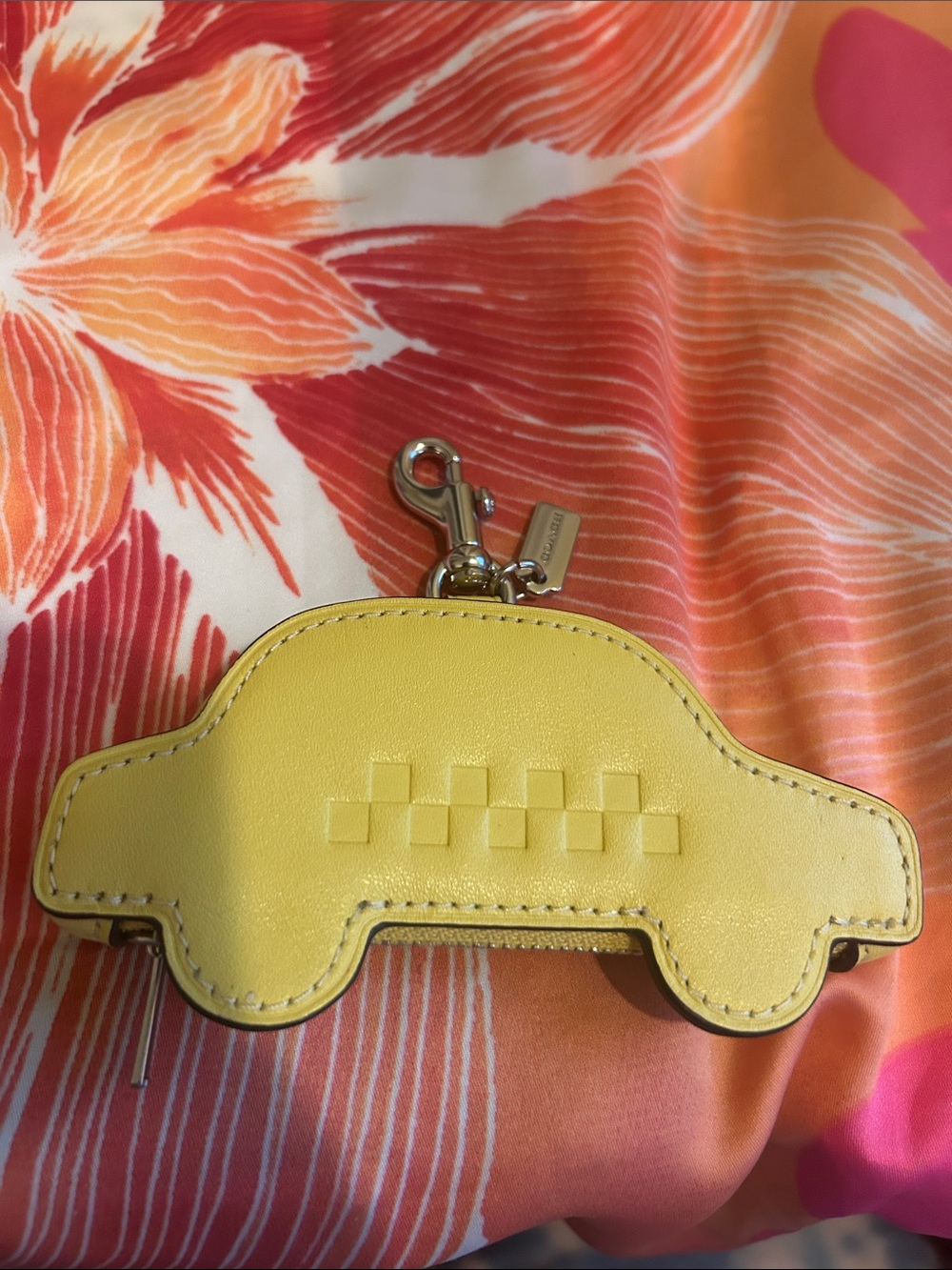 Coach Yellow Taxi Coin Pouch Key Charm